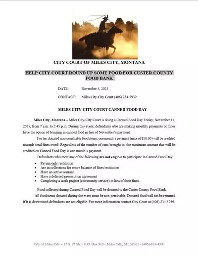 CITY COURT CANNED FOOD DAY NOVEMBER 14, 2025